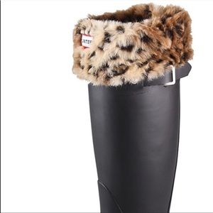 Hunter Cuff Welly Leopard Socks